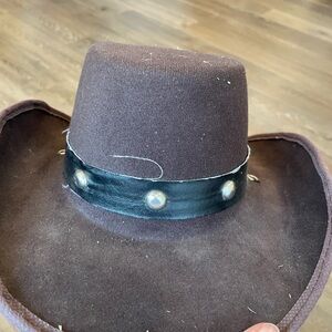 Brown Cowboy Hat with Black Leather Band